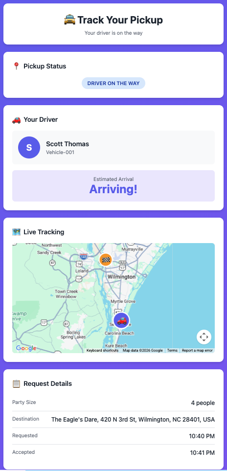 Passenger Pickup Tracker