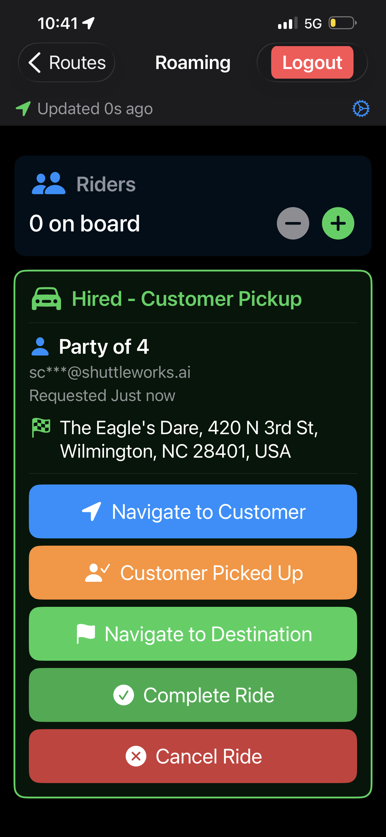 Ride Accepted - Driver Actions